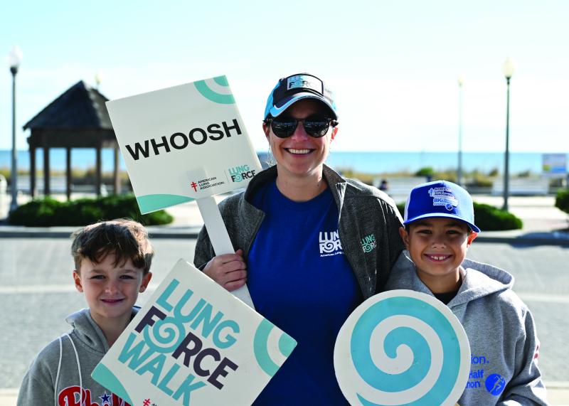 Cristina Kalesse, whose husband died of lung cancer in 2020, is an event coordinator with the American Lung Association. She’s shown with her two nephews.